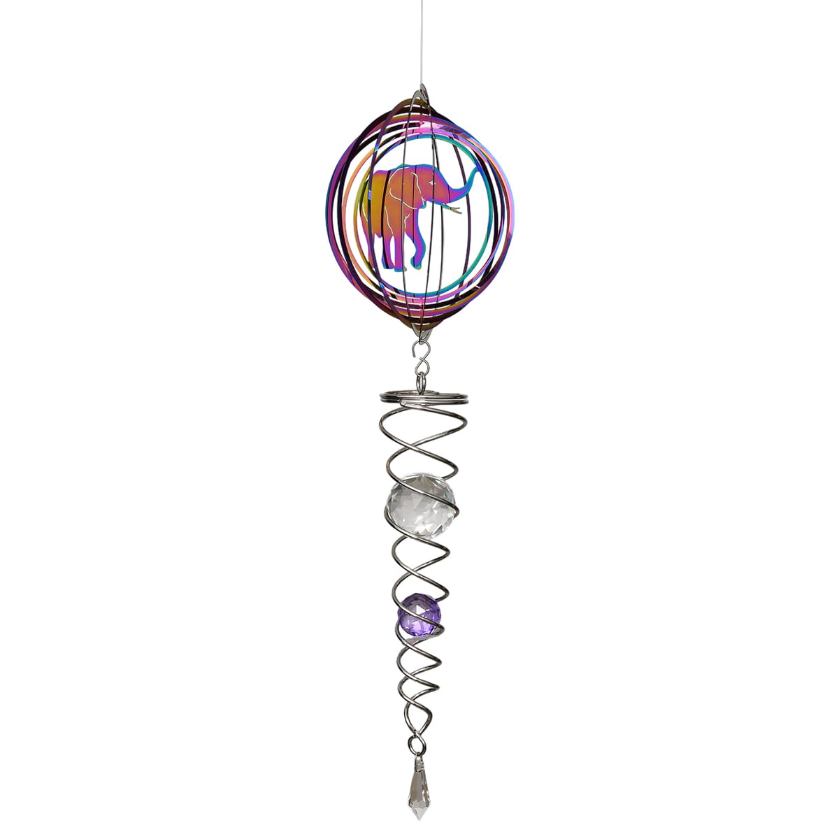 Stainless Steel Magic Kinetic Sculpture Elephant Wind Spinner (6) image number 2