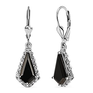 D'Joy Elite Shungite 1.90 ctw Kite Earrings in Rhodium Over Sterling Silver