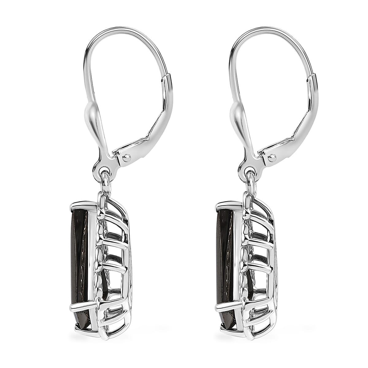 D'Joy Elite Shungite 1.90 ctw Kite Earrings in Rhodium Over Sterling Silver image number 3