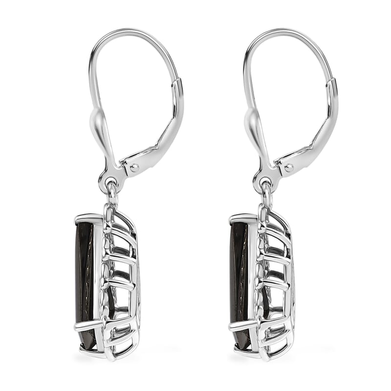 D'Joy Elite Shungite 1.90 ctw Kite Earrings in Rhodium Over Sterling Silver