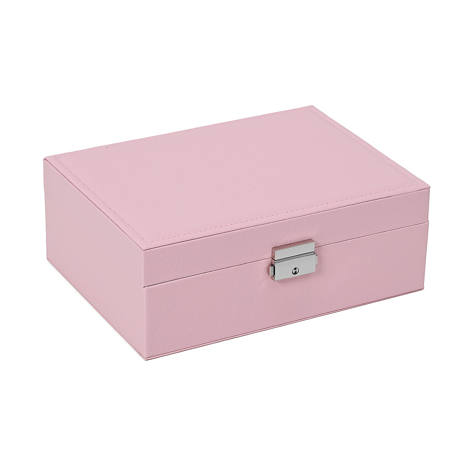 Livmore Pink Faux Leather 2 Layer Anti Tarnish Jewelry Box