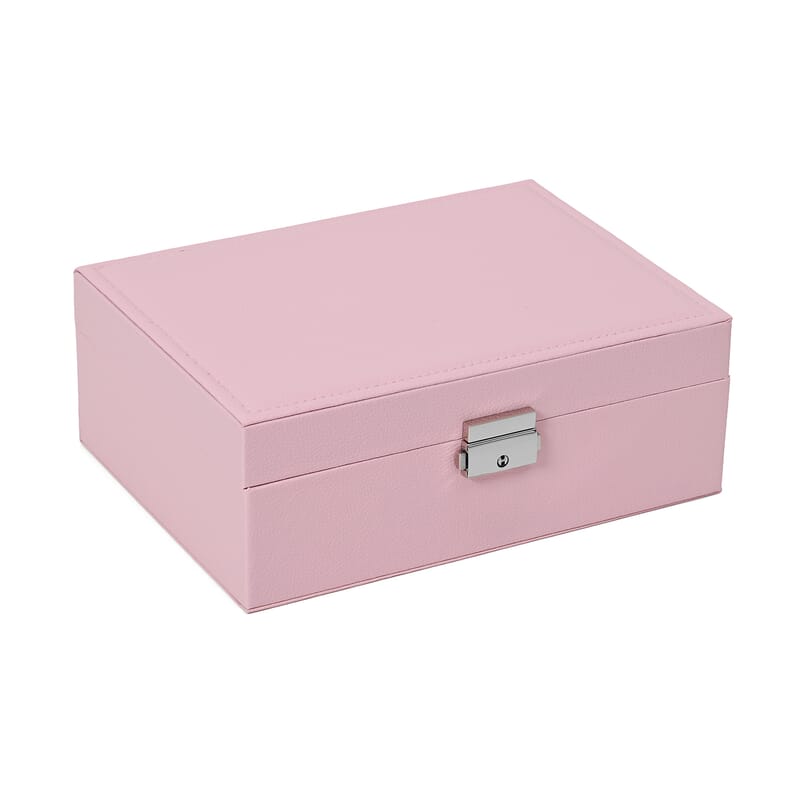 Livmore Pink Faux Leather 2 Layer Anti Tarnish Jewelry Box