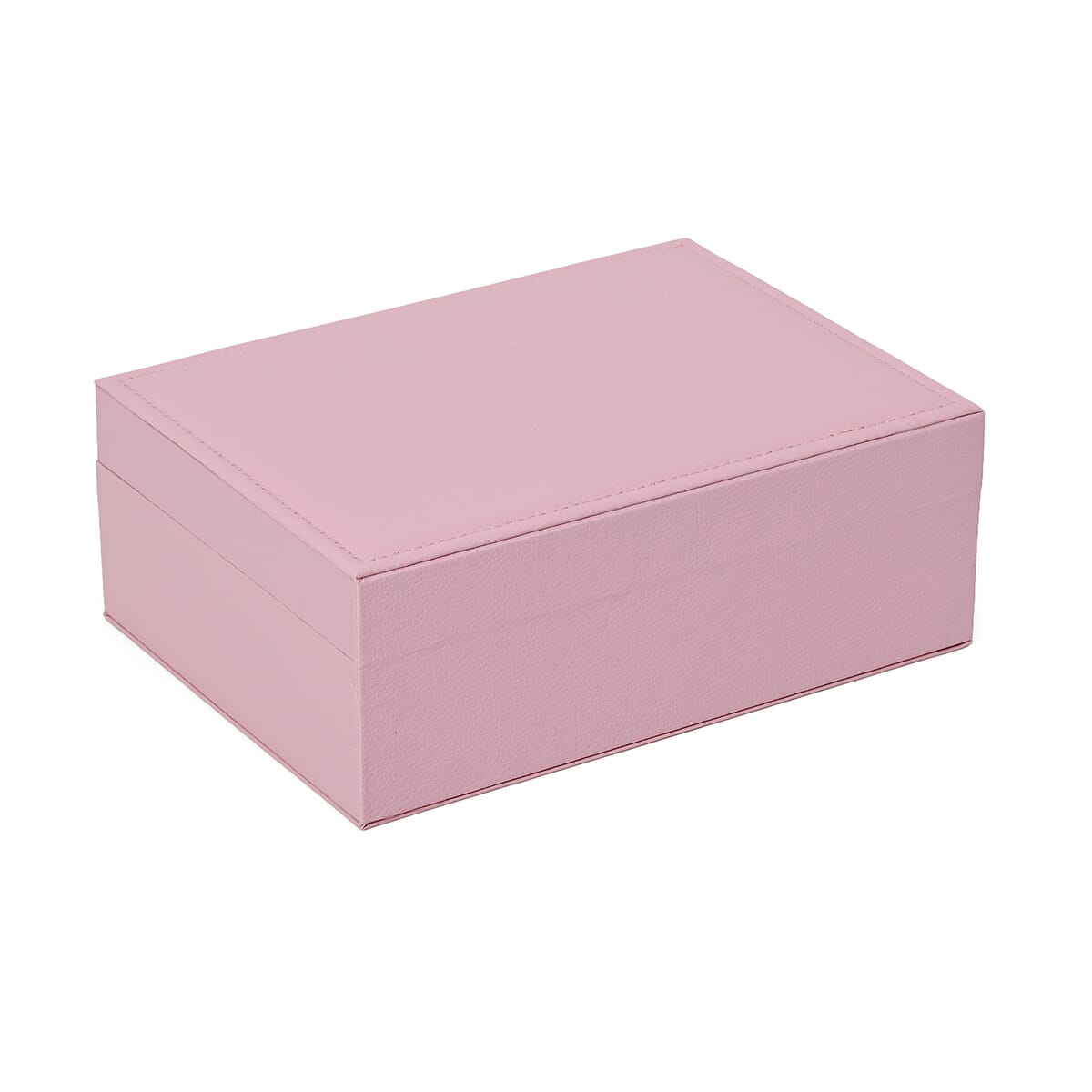 Pink Faux Leather 2 Layer Jewelry Box image number 4