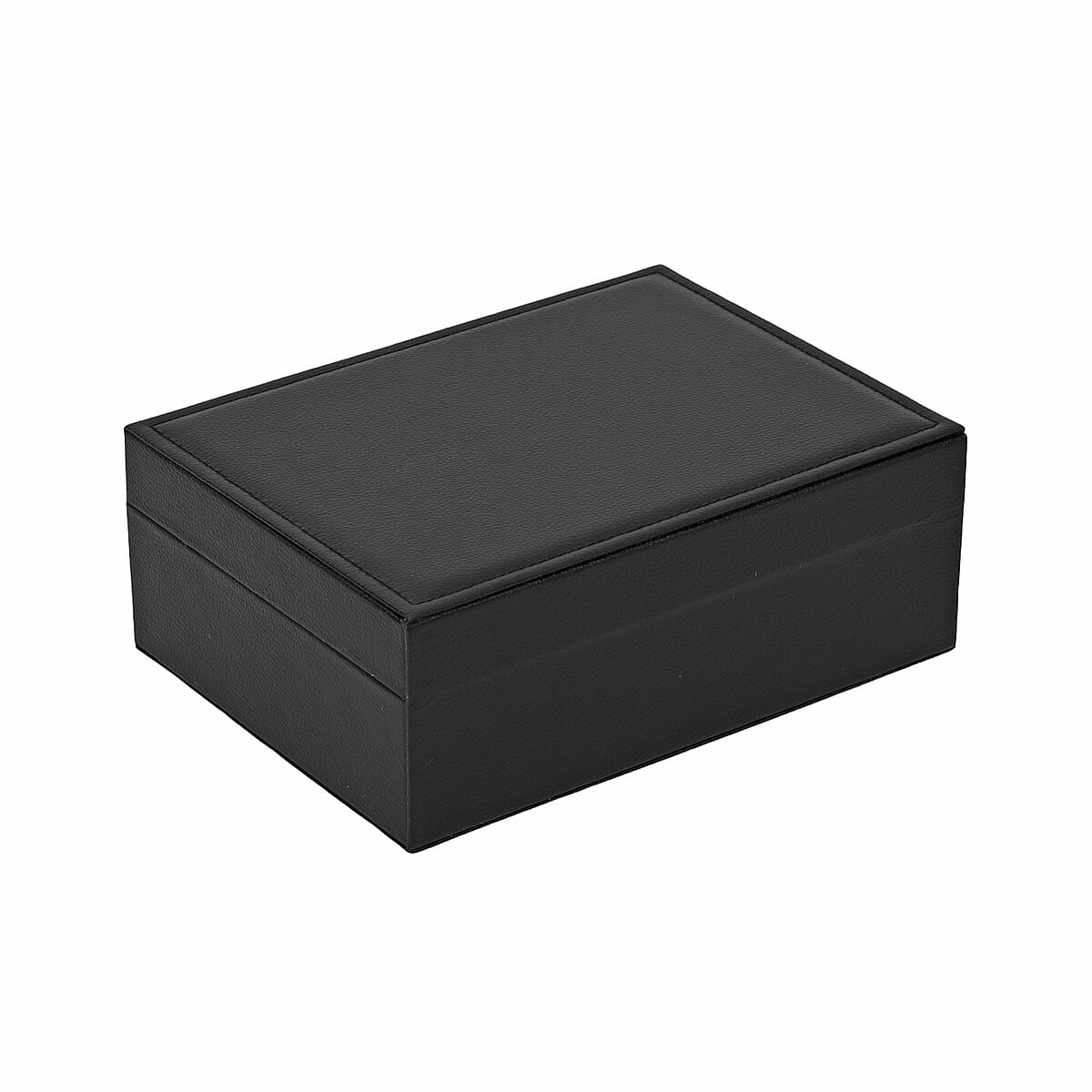 Black Faux Leather 2 Layer Jewelry Box image number 4