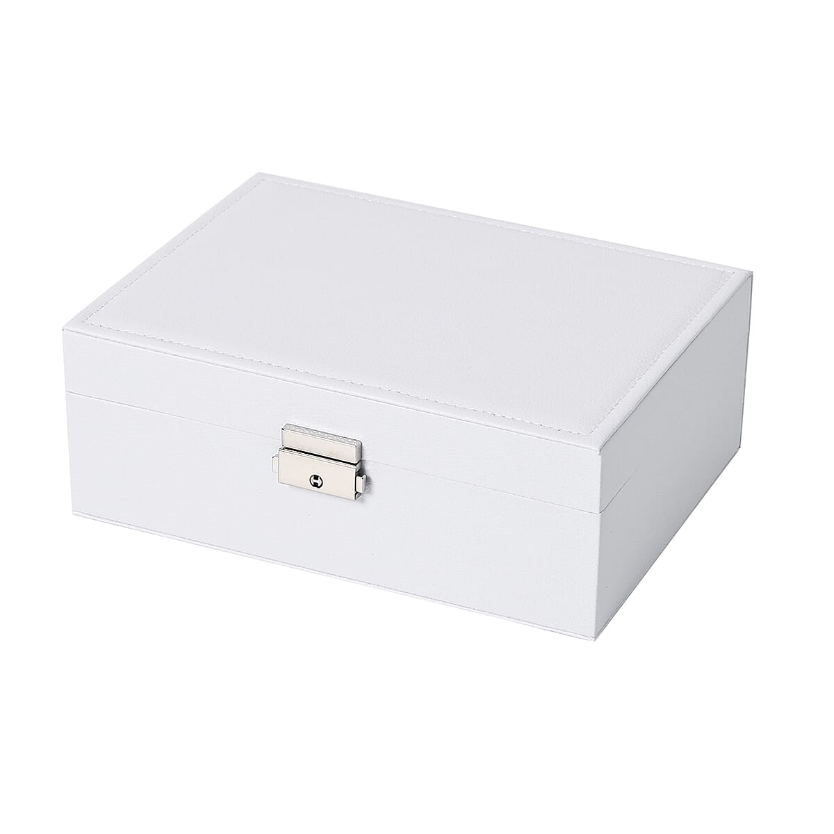 Livmore White Faux Leather 2 Layer Jewelry Box image number 3