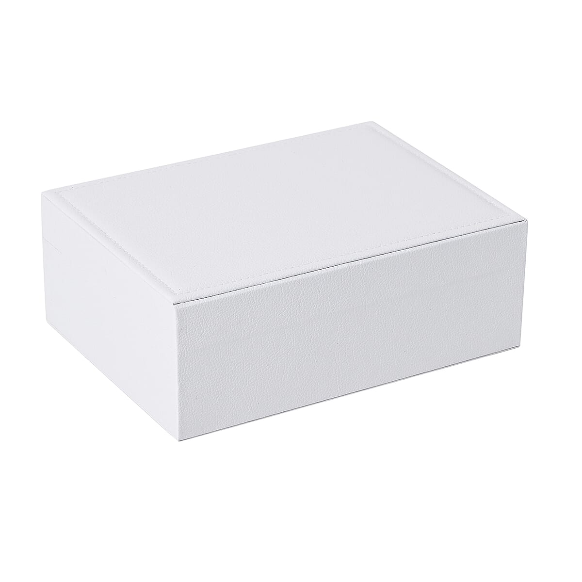 Livmore White Faux Leather 2 Layer Jewelry Box image number 4