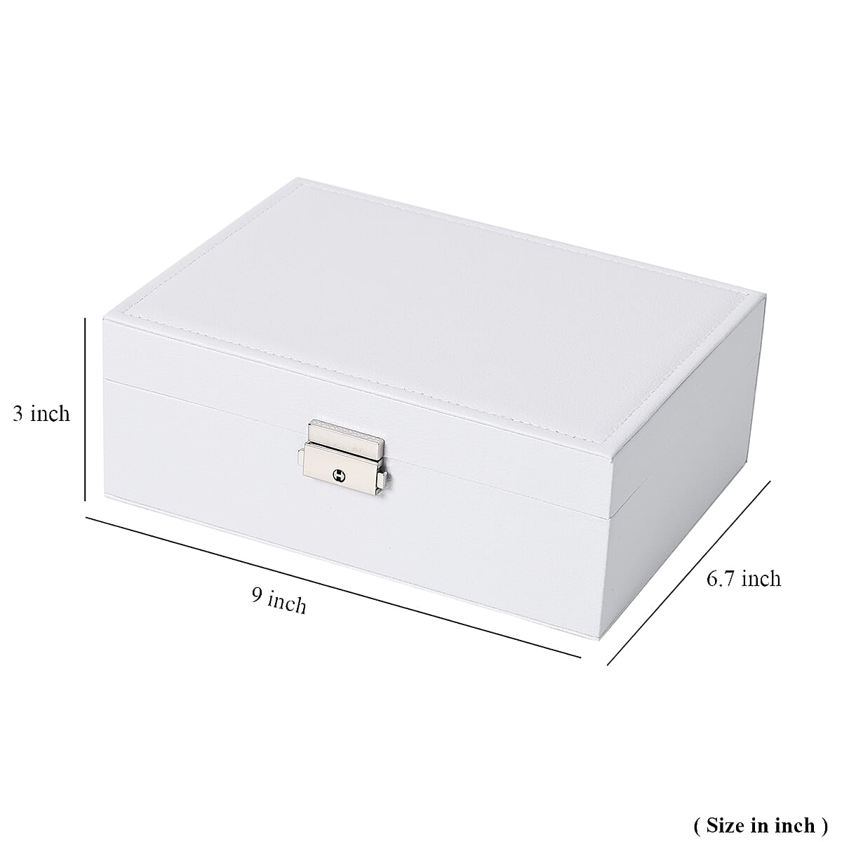 Livmore White Faux Leather 2 Layer Jewelry Box image number 7