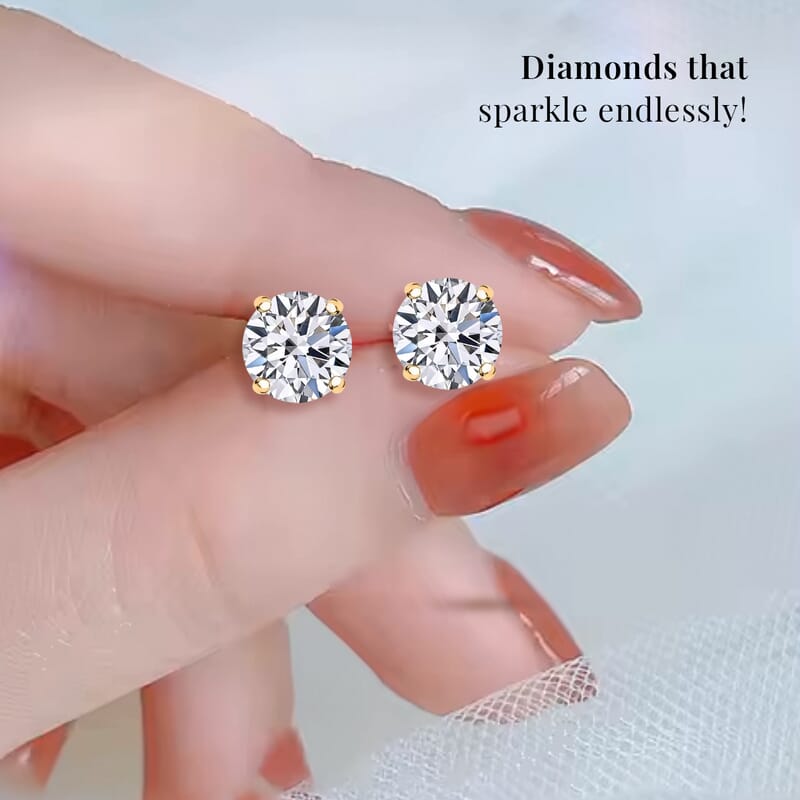 Luxuriant Lab Grown Diamond G VS2 5.00 ctw Earrings in 14K Yellow Gold