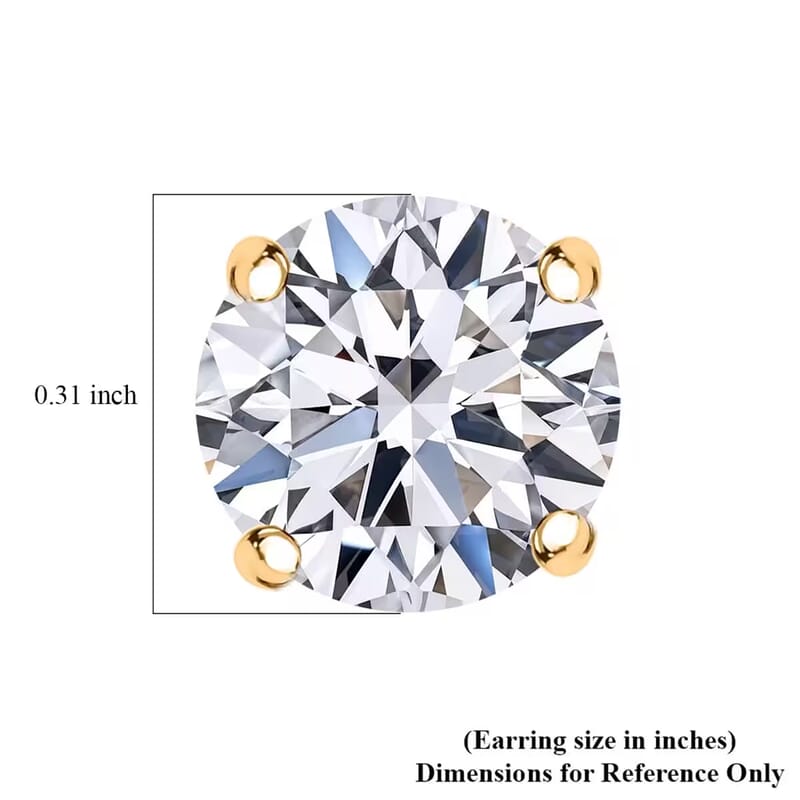 Luxuriant Lab Grown Diamond G VS2 5.00 ctw Earrings in 14K Yellow Gold