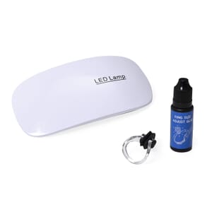 3pcs Set Ring Sizing Adjust Kit -Glue, UV Lamp and Black Ring Holder