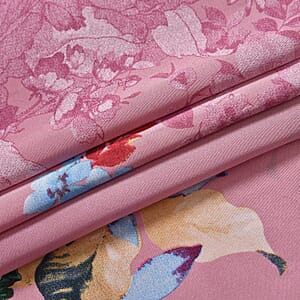 Pink Floral Polyester Satin Kaftan &ndash; One Size Fits Most