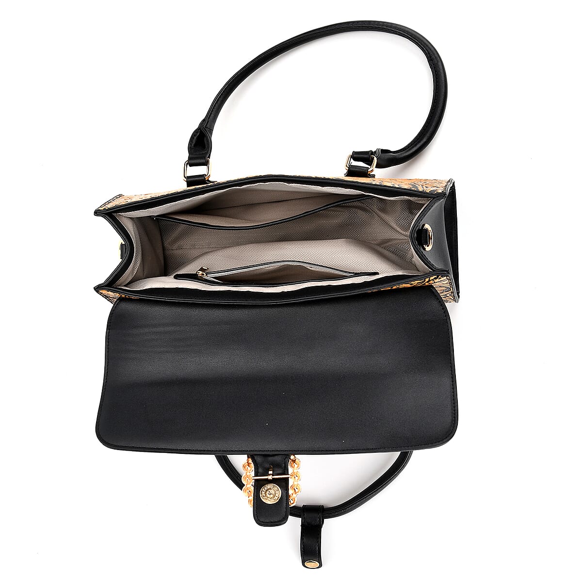 Brown Flower Embossed Faux Leather Crossbody Bag with Shoulder Strap image number 5