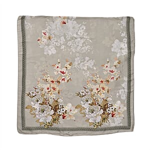 Gray Floral Polyester Satin Kaftan &ndash; One Size Fits Most