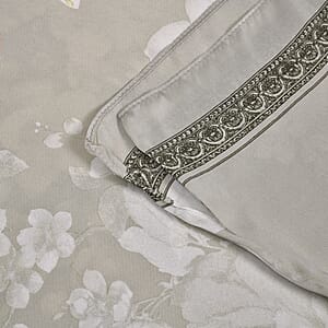 Gray Floral Polyester Satin Kaftan &ndash; One Size Fits Most