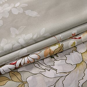 Gray Floral Polyester Satin Kaftan &ndash; One Size Fits Most