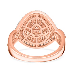 Natural Pink and White Diamond 1.00 ctw Ring in Vermeil Rose Gold Over Sterling Silver (Size 6.0)