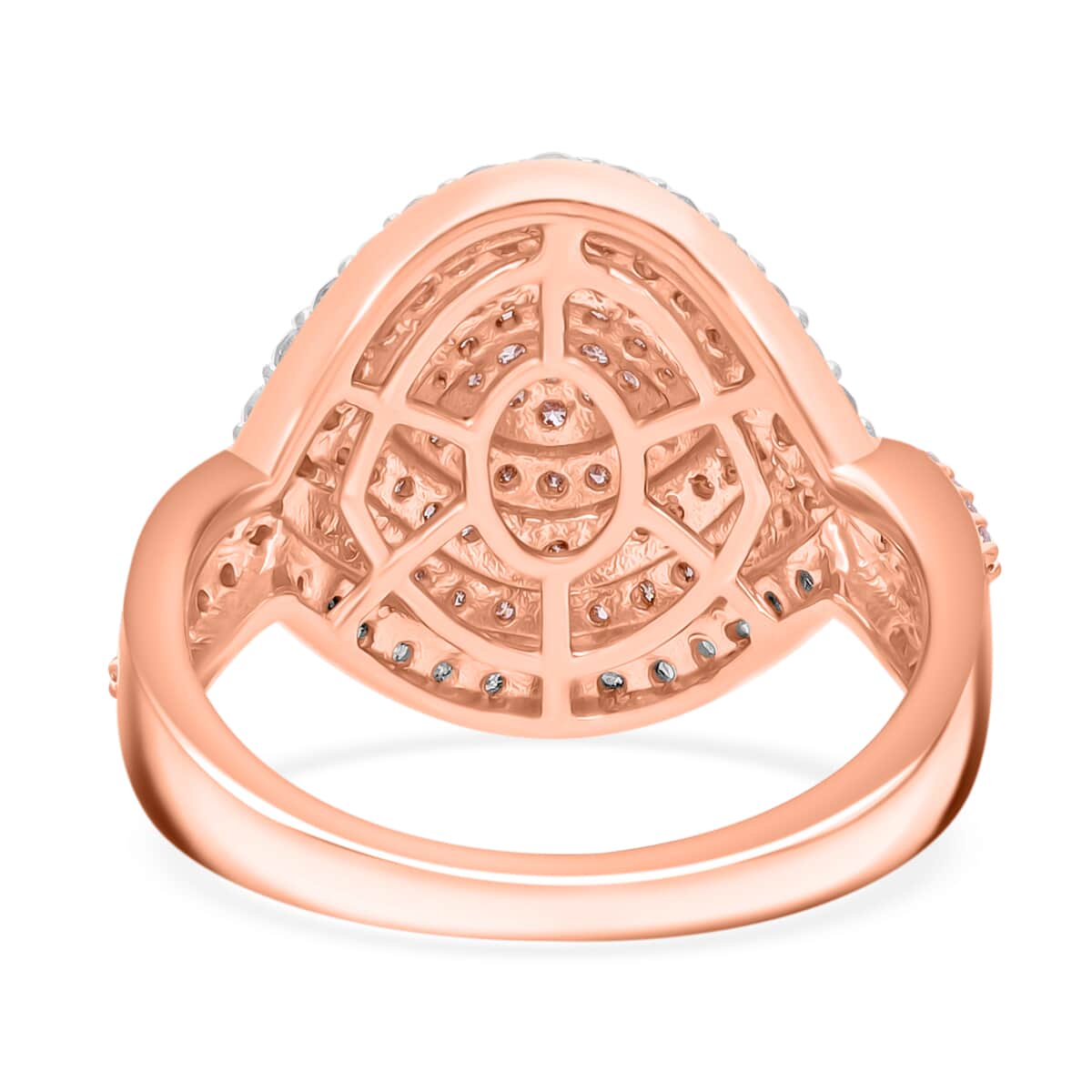 Natural Pink and White Diamond 1.00 ctw Ring in Vermeil Rose Gold Over Sterling Silver (Size 8.0) image number 3