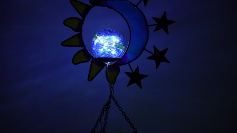 Sun, Moon and Star LED Solar Light Epoxy Wind Chime