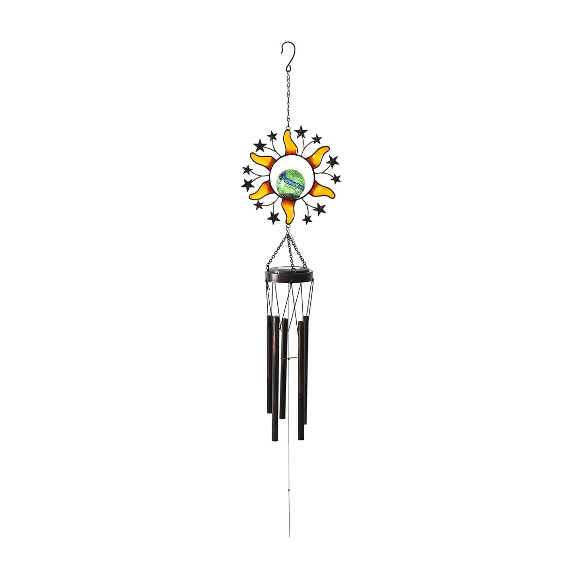 Sun and Star LED Solar Light Epoxy Wind Chime image number 0