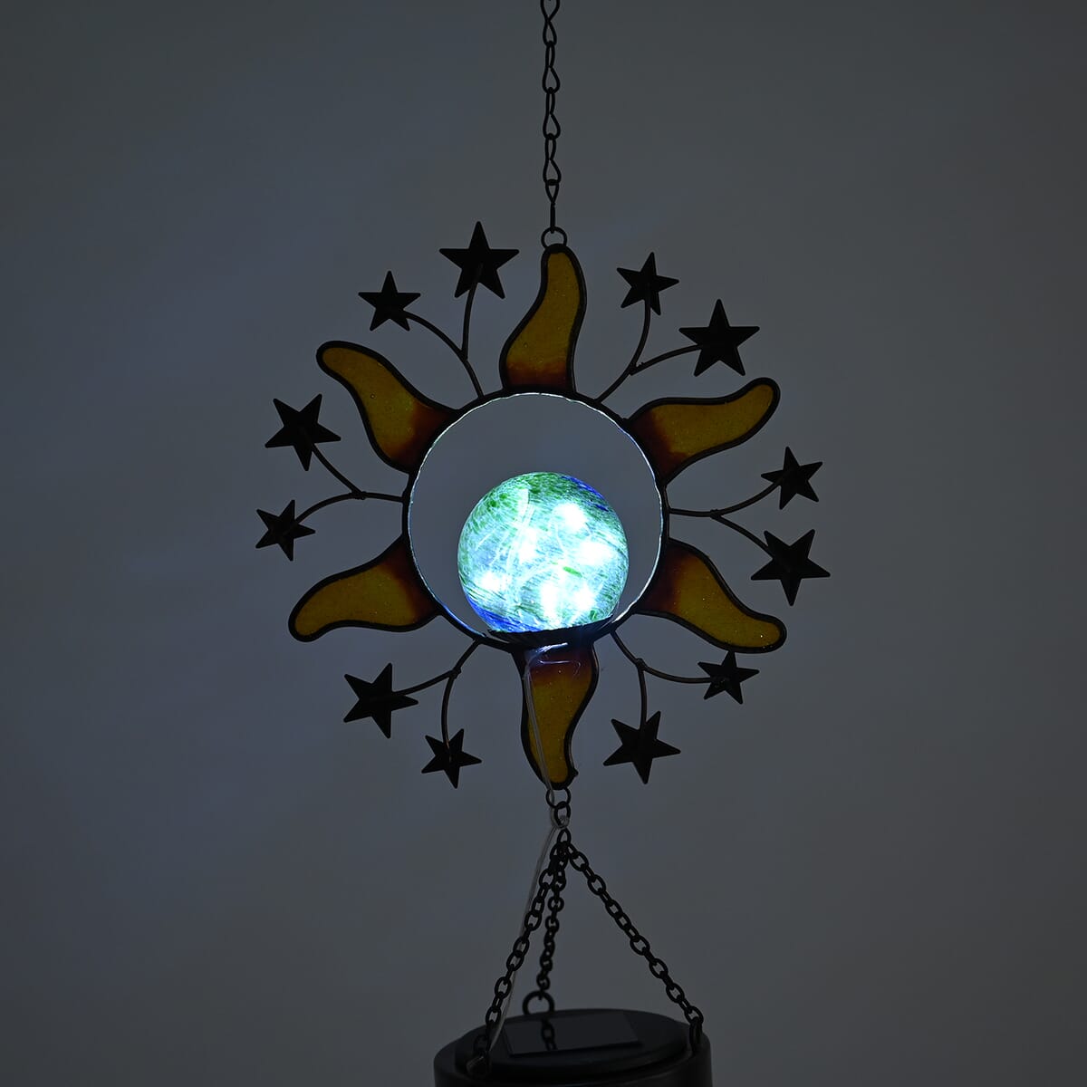 Sun and Star LED Solar Light Epoxy Wind Chime image number 2