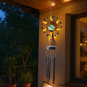 Sun and Star LED Solar Light Epoxy Wind Chime