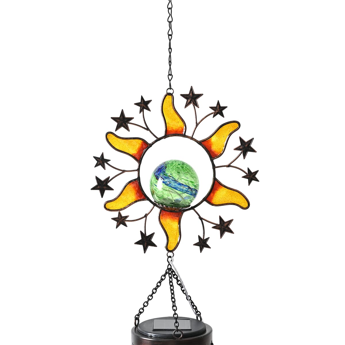 Sun and Star LED Solar Light Epoxy Wind Chime image number 3