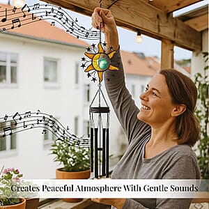 Sun and Star LED Solar Light Epoxy Wind Chime