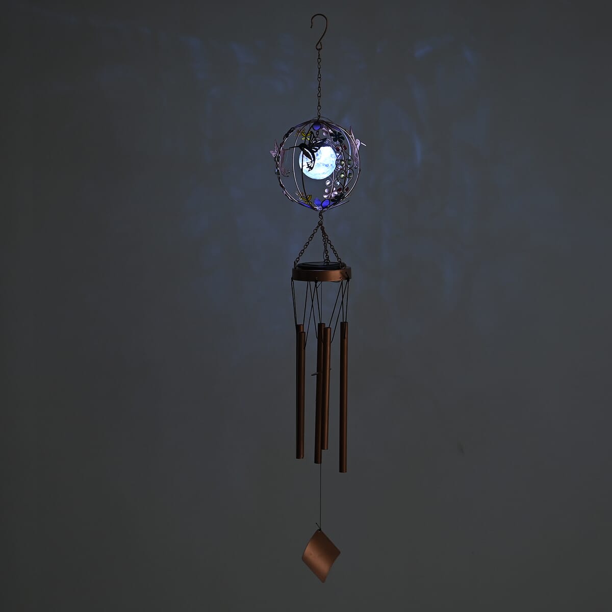 Spherical Hummingbird LED Solar Light Epoxy Wind Chime image number 1