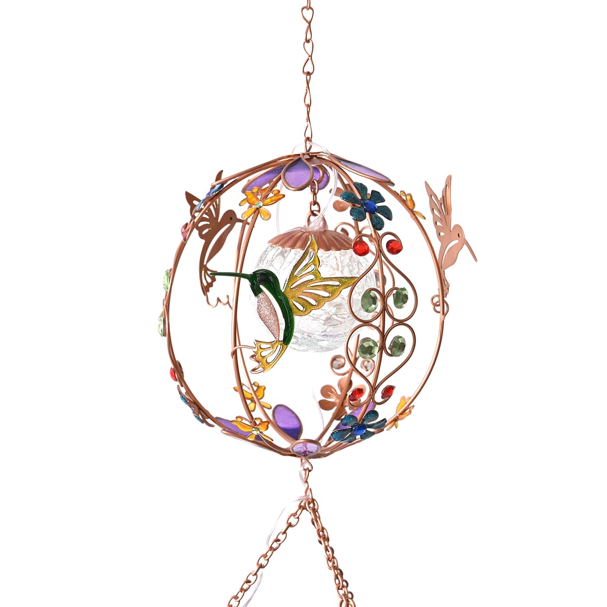 Spherical Hummingbird LED Solar Light Epoxy Wind Chime image number 3