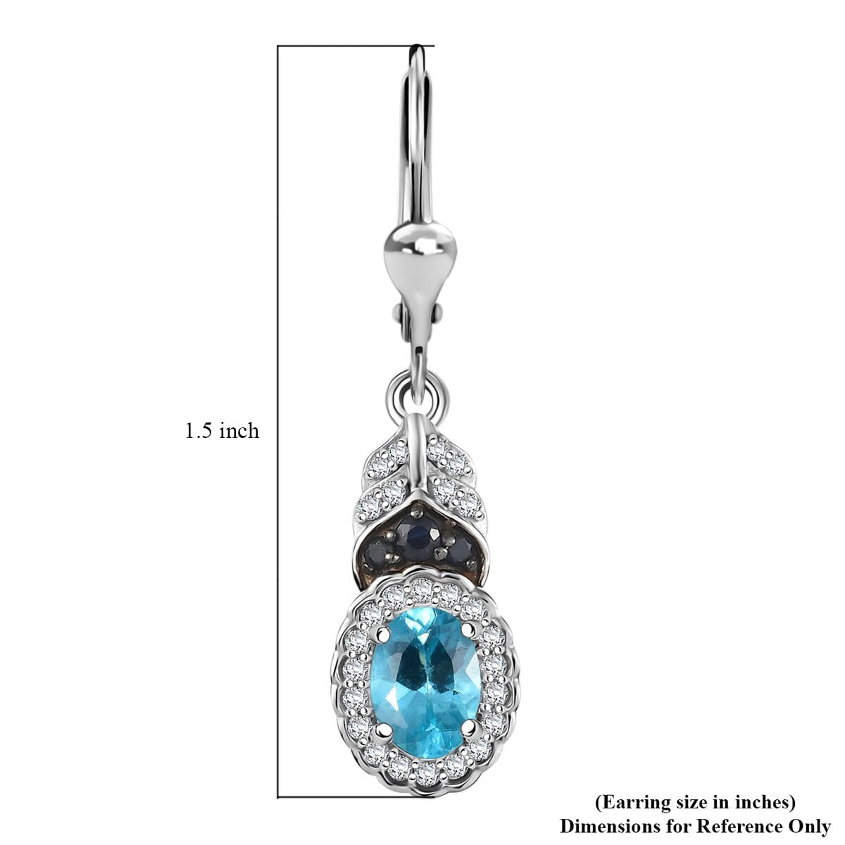 D'Joy Betroka Blue Apatite and Multi Gemstone 2.25 ctw Lever Back Earrings in Rhodium Over Sterling Silver image number 5