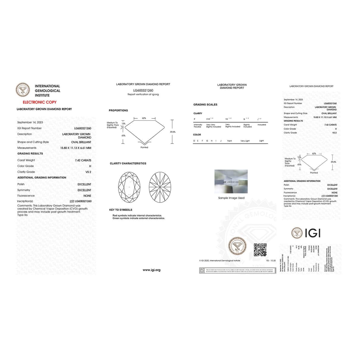 IGI Certified Luxuriant Lab Grown Diamond (Oval) (H, VS2) 7.00 ctw image number 4