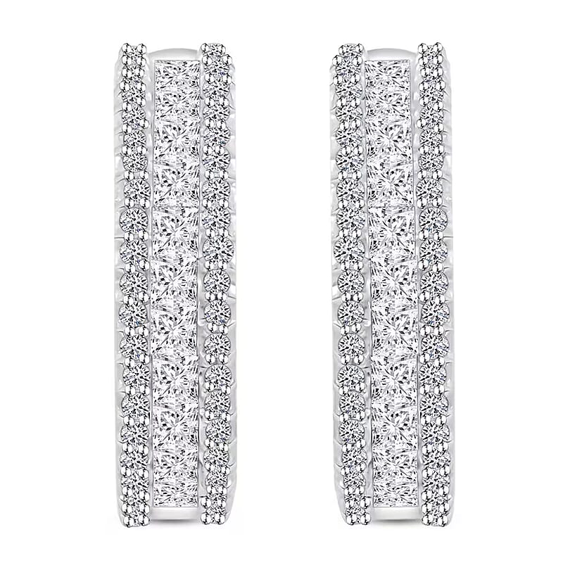 Luxuriant Lab Grown Diamond 1.00 ctw Earrings in 14K White Gold