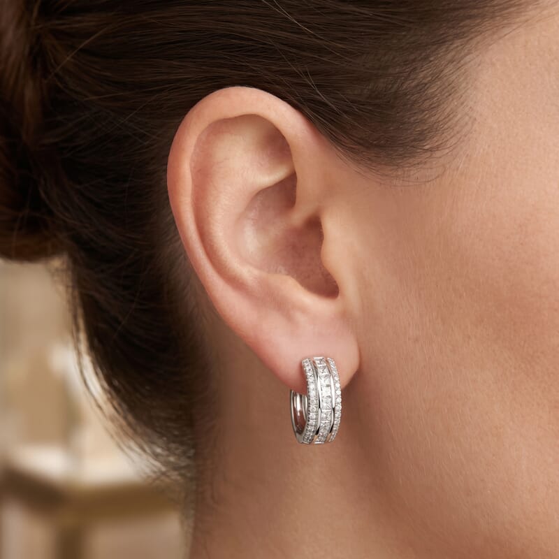 Luxuriant Lab Grown Diamond 1.00 ctw Earrings in 14K White Gold