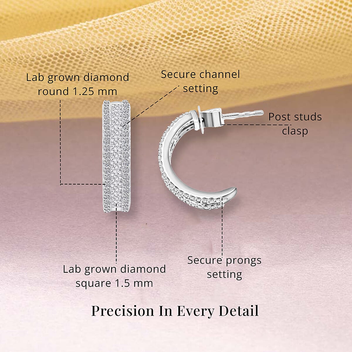 Luxuriant Lab Grown Diamond 1.00 ctw Earrings in 14K White Gold image number 5