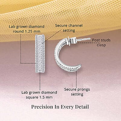 Luxuriant Lab Grown Diamond 1.00 ctw Earrings in 14K White Gold