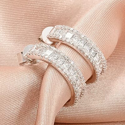 Luxuriant Lab Grown Diamond 1.00 ctw Earrings in 14K White Gold