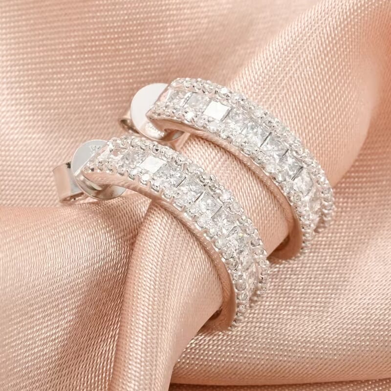 Luxuriant Lab Grown Diamond 1.00 ctw Earrings in 14K White Gold