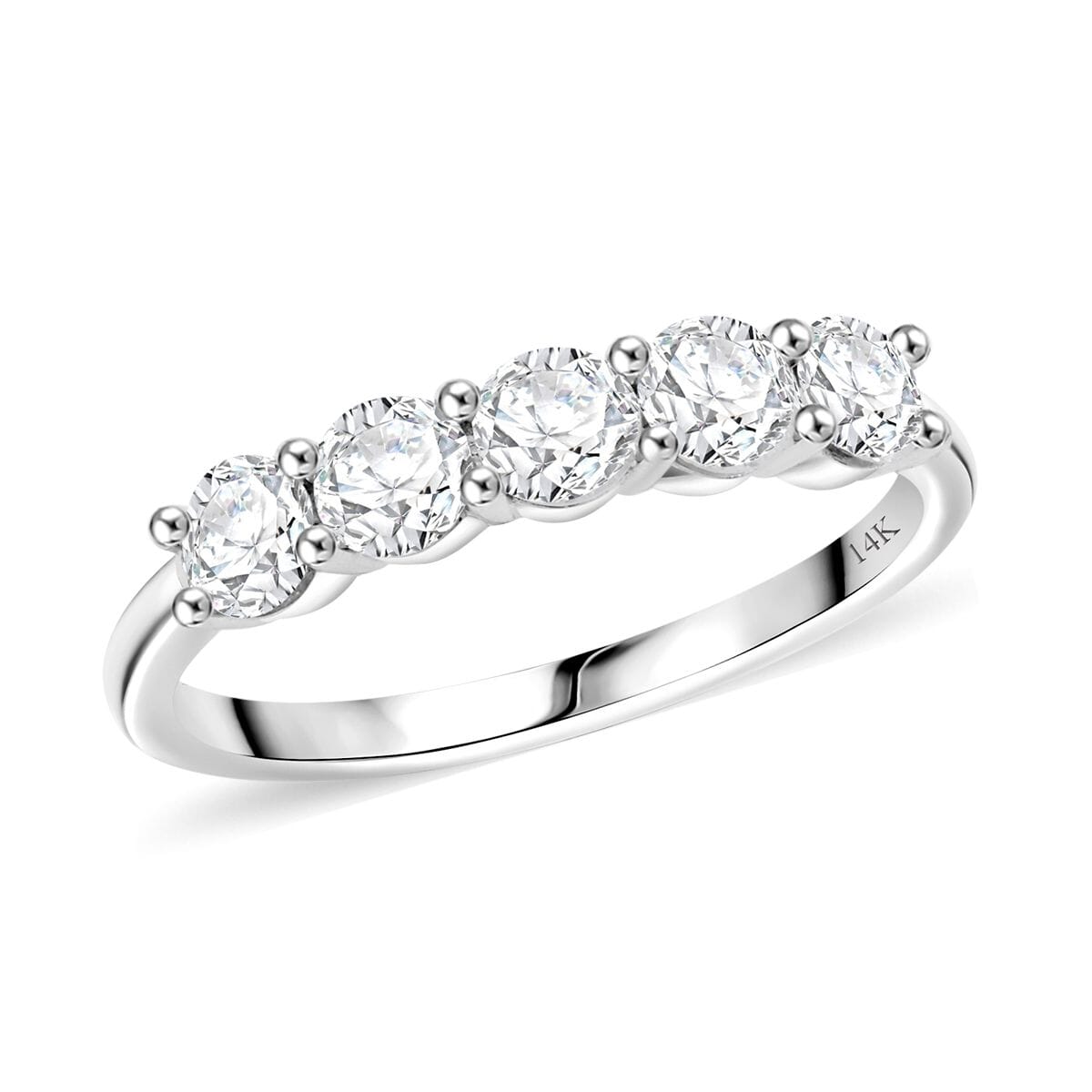 NY Closeout White Diamond 1.00 ctw Ring in 14K White Gold (Size 10.0) image number 0
