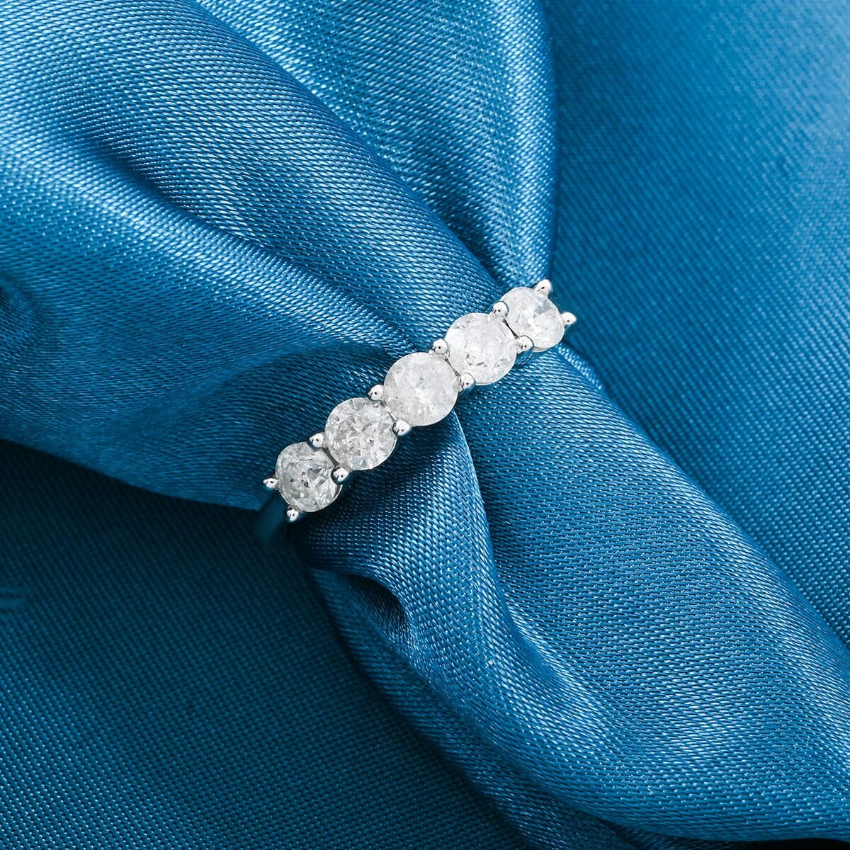 NY Closeout White Diamond 1.00 ctw Ring in 14K White Gold (Size 10.0) image number 1