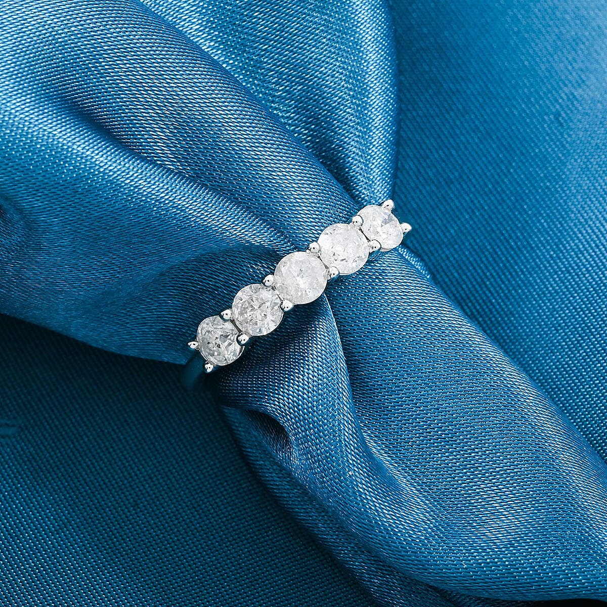 14K White Gold White Diamond Ring (Size 5.5) 1.00 ctw image number 1