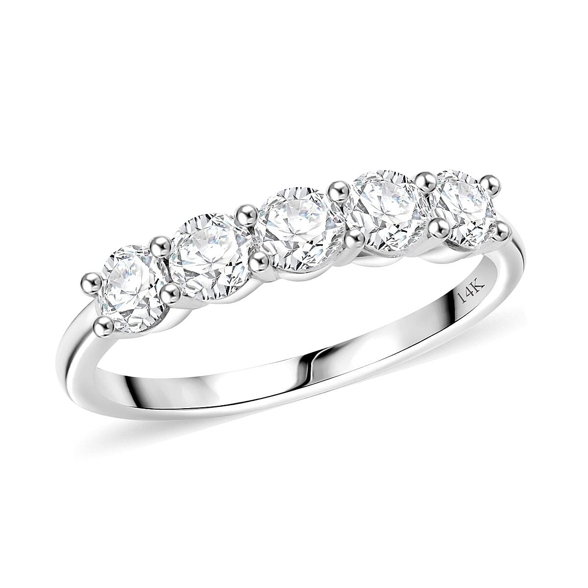 14K White Gold White Diamond Ring (Size 6.5) 1.00 ctw image number 0