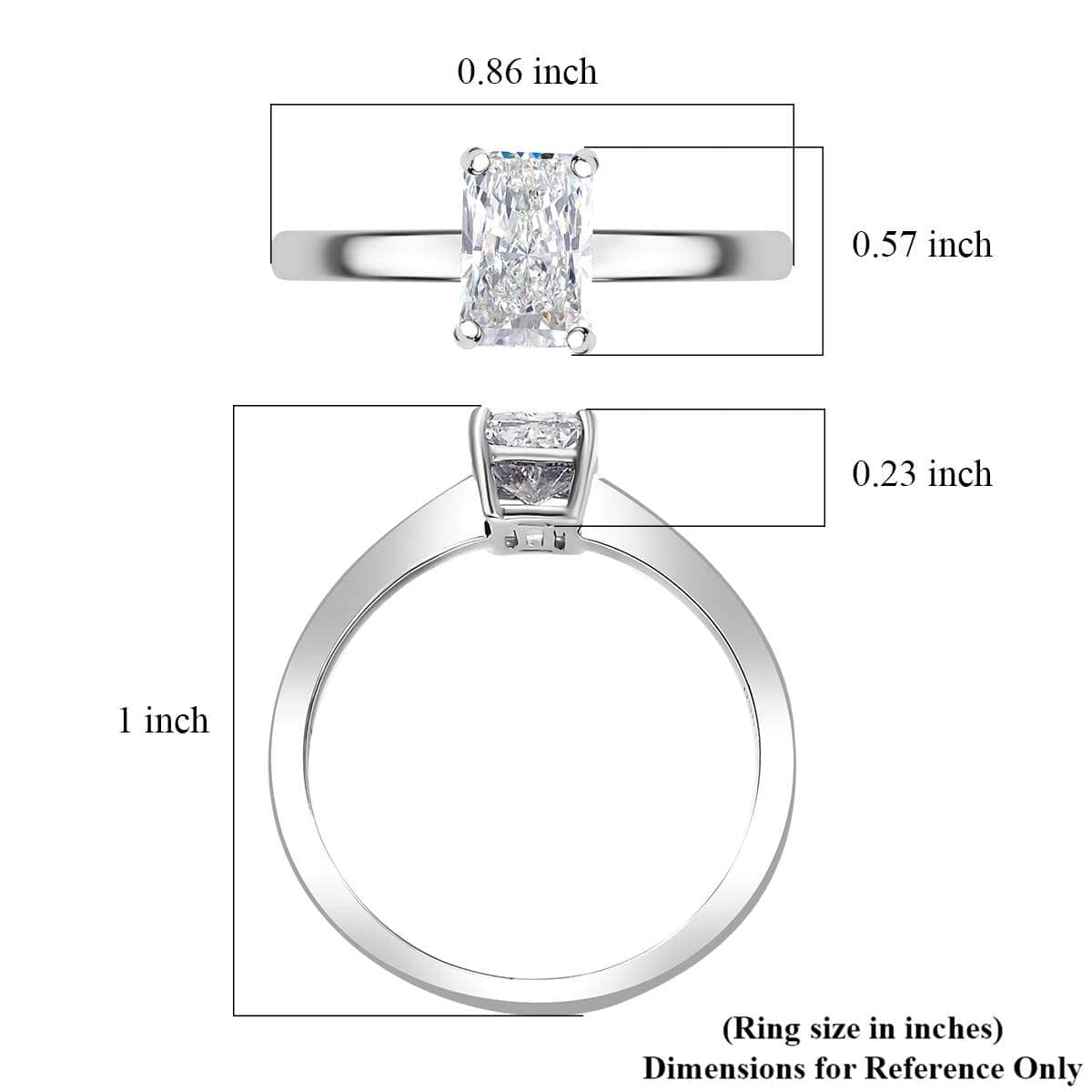 IGI Certified Luxuriant Lab Grown Diamond E-F VS 1.00 ctw Solitaire Ring in 950 Platinum (Size 10.0) image number 5