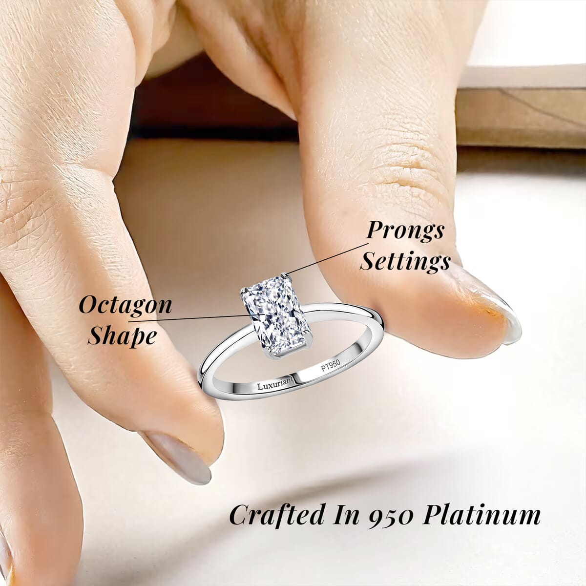 Luxuriant Lab Grown Diamond G VS 1.00 ctw Solitaire Ring in 950 Platinum (Size 7.5) image number 5