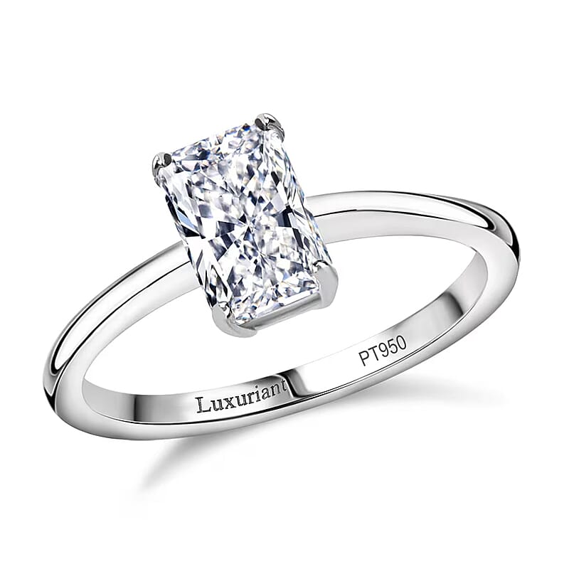 IGI Certified Luxuriant Lab Grown Diamond E-F VS 1.00 ctw Heart Shape Solitaire Ring in 950 Platinum (Size 10.0)