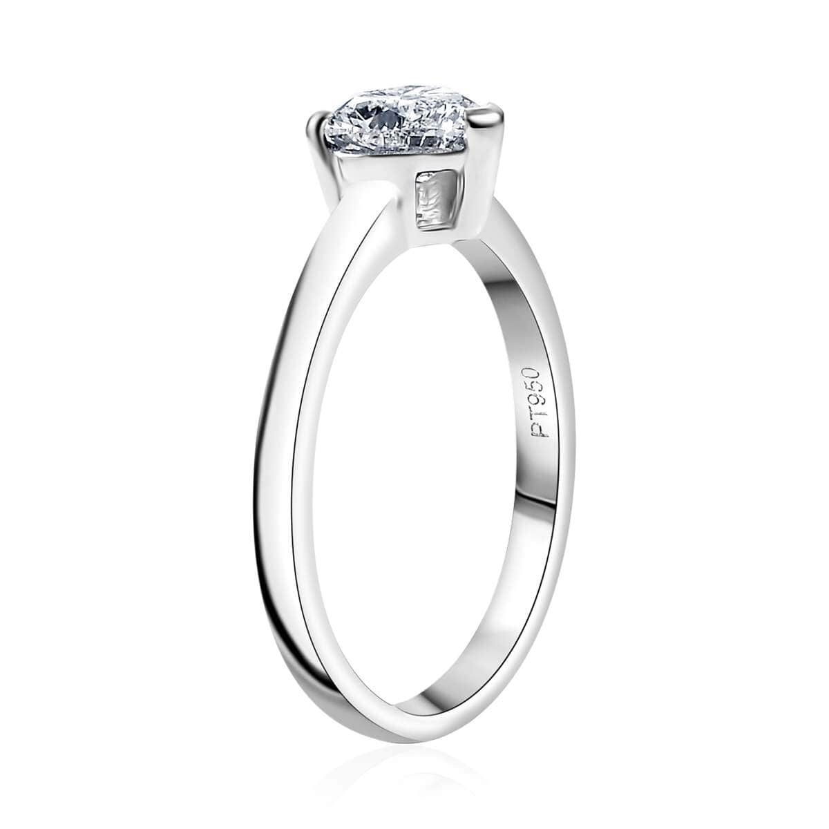 Luxuriant Lab Grown Diamond E-F VS 1.00 ctw Heart Shape Solitaire Ring in 950 Platinum (Del. in 10-12 Days) image number 3