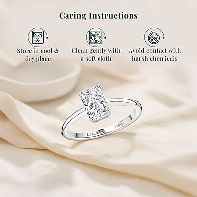 IGI Certified Luxuriant Lab Grown Diamond E-F VS 1.00 ctw Heart Shape Solitaire Ring in 950 Platinum (Size 10.0)
