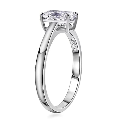 IGI Certified Luxuriant Lab Grown Diamond E-F VS 1.00 ctw Heart Shape Solitaire Ring in 950 Platinum (Size 10.0)