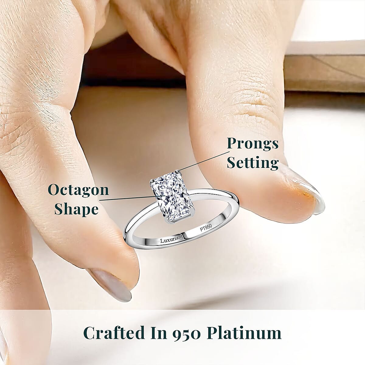 IGI Certified Luxuriant Lab Grown Diamond E-F VS 1.00 ctw Heart Shape Solitaire Ring in 950 Platinum (Size 6.0) image number 4