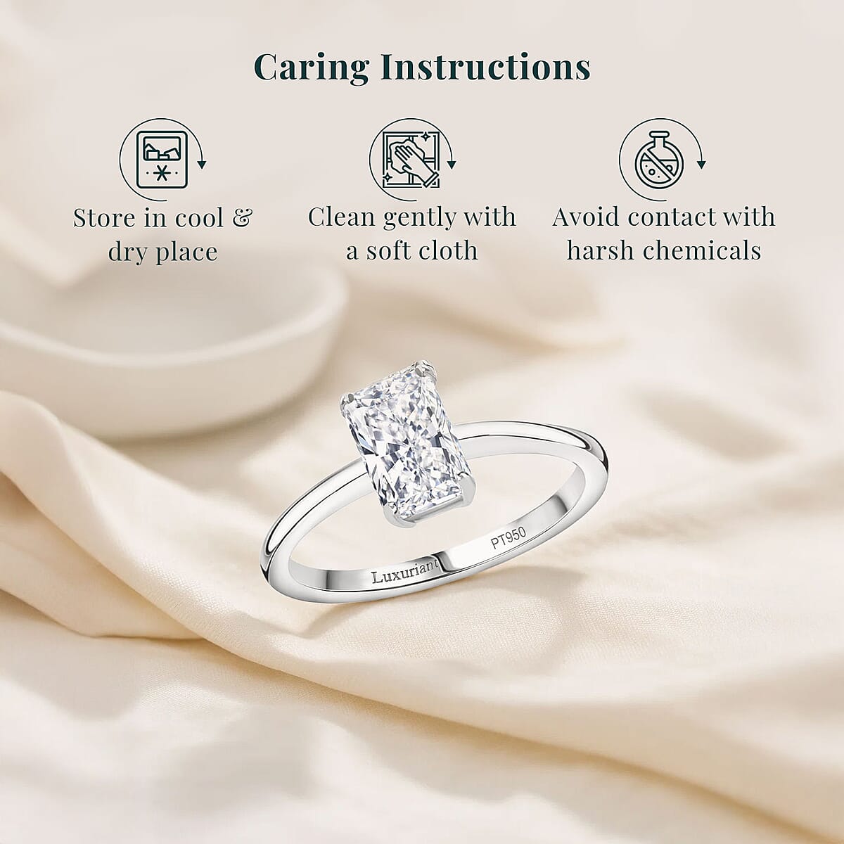 IGI Certified Luxuriant Lab Grown Diamond E-F VS 1.00 ctw Heart Shape Solitaire Ring in 950 Platinum (Size 6.0) image number 5