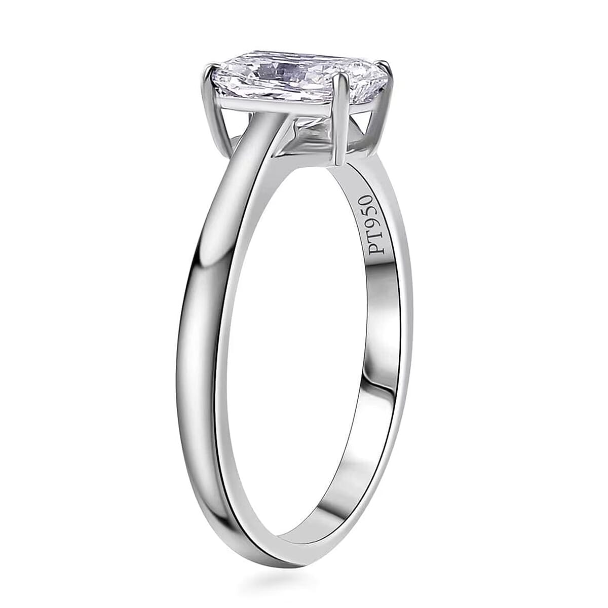 IGI Certified Luxuriant Lab Grown Diamond E-F VS 1.00 ctw Heart Shape Solitaire Ring in 950 Platinum (Size 6.0) image number 7